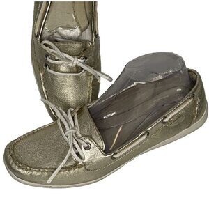Sperry Top Sider Womens sz 8 Metallic Gold Boat Shoes Loafer Deck Shoe 9755901